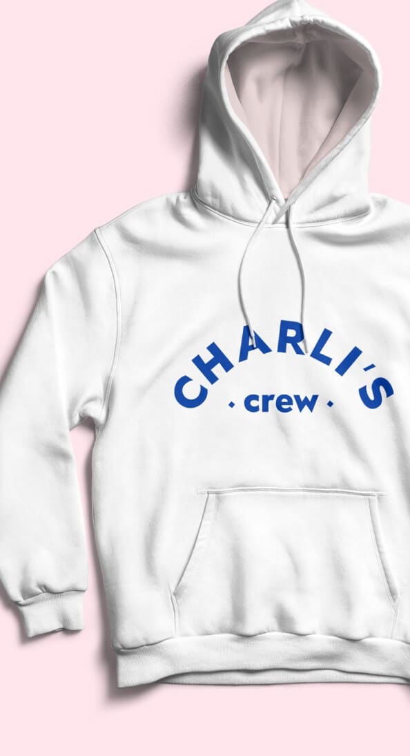 London design agency Charli's Brand assets Branded hoody