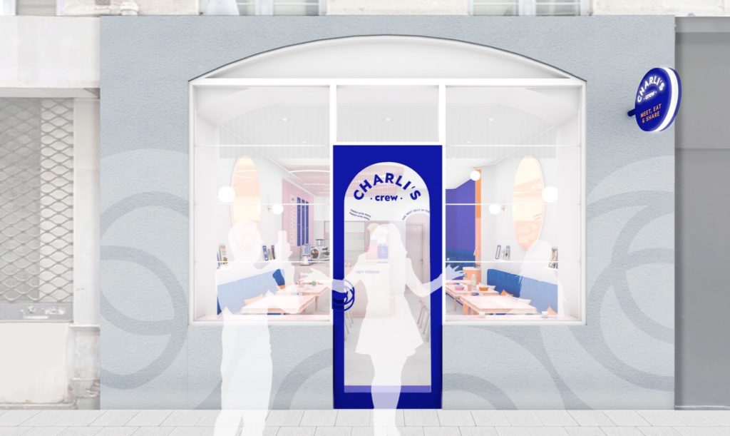 Restaurant design agency London Charli's shopfront visual