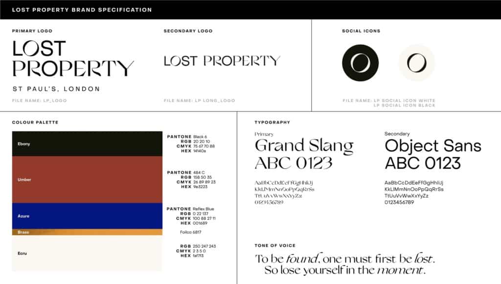 Graphic design studio Lost property Font style