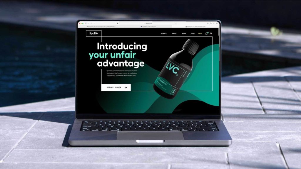 London design agency Lipolife Branding Laptop homepage