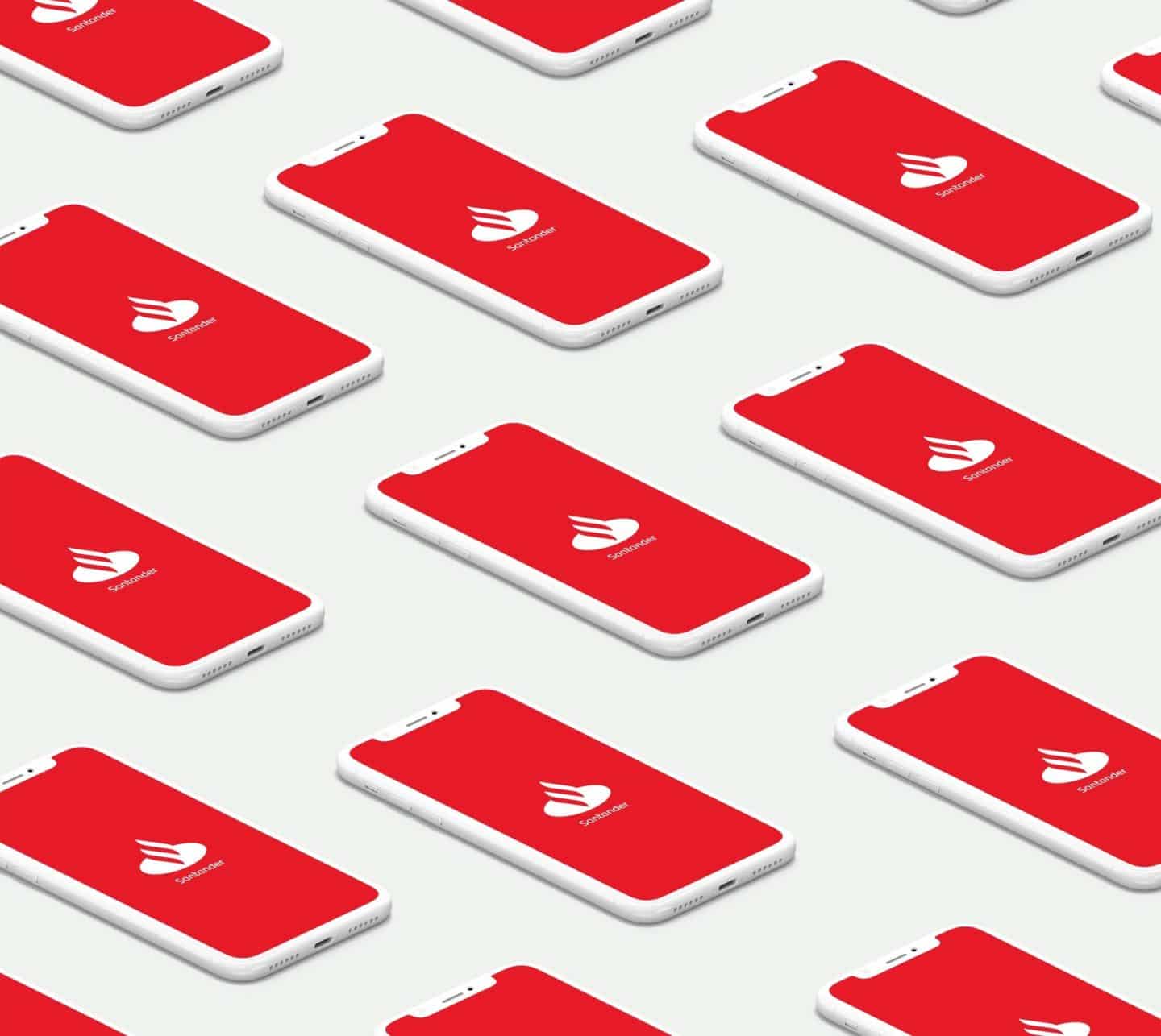 Creative design Santander phone Graphic repeated