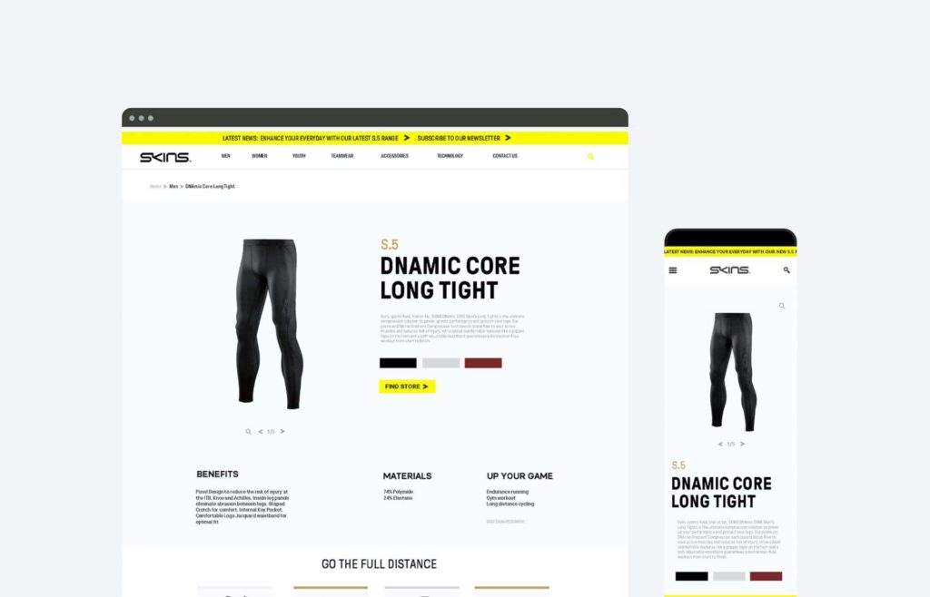 Graphic design company London Skins Product website